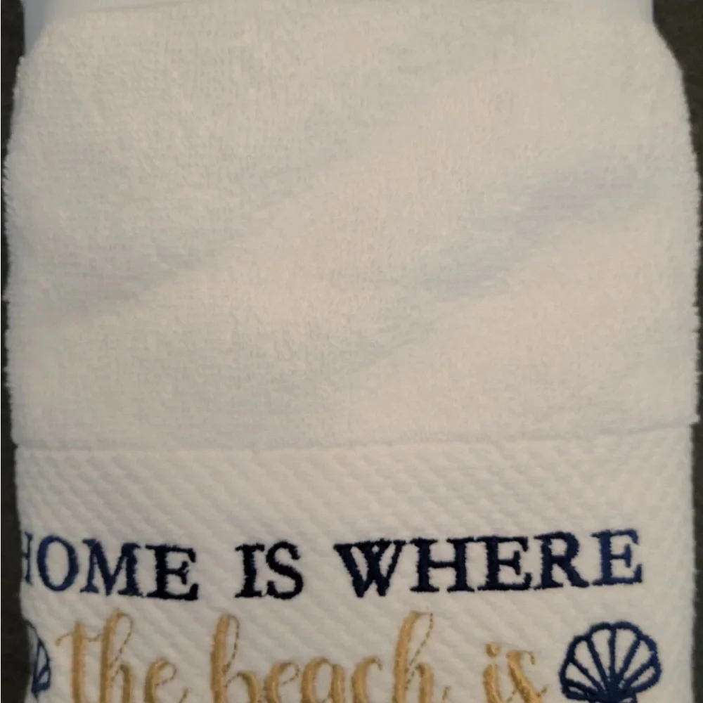 Sage Island Spa 2pk Hand Towels White Embroidered - 